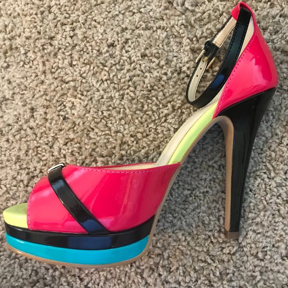 Isolá Black Neon Heels - Picture 3 of 7